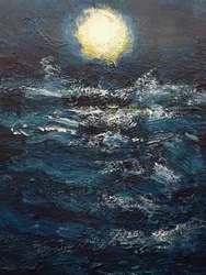 Pleine lune sur la mer
