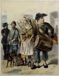 Un domestique sort les chiens, 1843