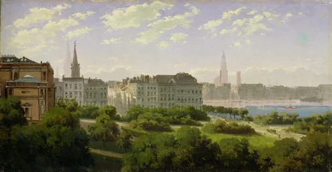 La Kunsthalle de Hambourg et les Wallanlagen au Glockengiesserwal, 1875