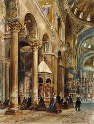 Intérieur de la basilique Saint-Marc, Venise, 1884