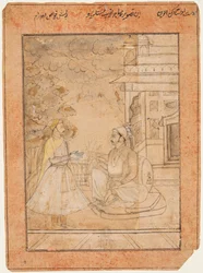 Raja Anup Singh r. 1669-98 reçoit un courtisan, vers 1690