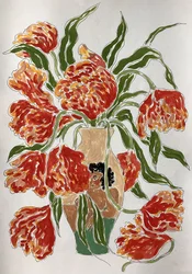 Des tulipes éclatantes dans un vase