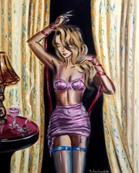 Relié dans la soie, 2025 (huile sur toile)