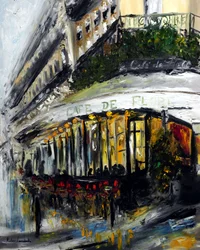 Soirée du Café de Flore Paris, 2021 (huile sur toile)