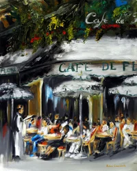 Cafe de Flore Paris, 2021 (oil on canvas)