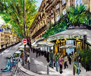 Cafe de Flore Paris, 2023 (oil on canvas)