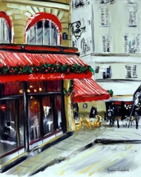 Noël au Bar Marche Paris, 2021 (huile sur toile)