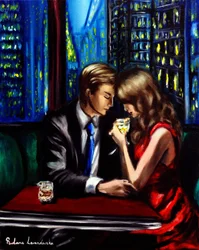 Lumières de la ville et nuits douces, 2024 (huile sur toile)