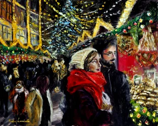 Festivités de décembre, 2021 (huile sur toile)
