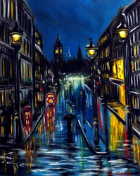 Soirée Londres, 2025 (huile sur toile)