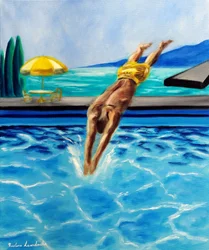 Dans le bleu, 2025 (huile sur toile)