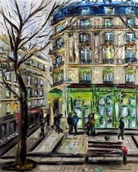 Laduree aux Champs Elysées Paris, 2022 (huile sur toile)