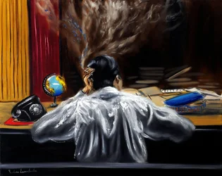 Fin de soirée, 2023 (huile sur toile)