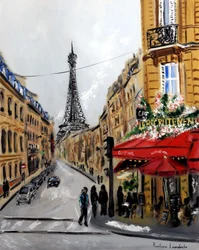 Le Recrutement Paris - avec embellissement en or, 2023 (huile sur toile)