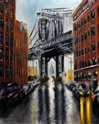 Pont de Manhattan DUMBO New York, 2021 (huile sur toile)