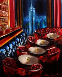 New York Lounge Bar - Intérieur, 2024 (huile sur toile)
