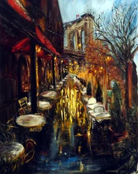 Un soir à Dumbo New York, 2020 (huile sur toile)