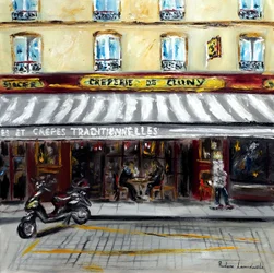 Crêperie parisienne, 2022 (huile sur toile)