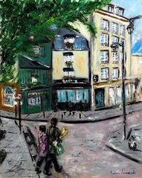 Quartier Latin Paris, 2022 (huile sur toile)