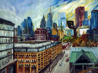 Vue de Toronto sur les toits, 2021 (huile sur toile)