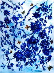 Le jardin bleu, 2025 (huile sur toile)