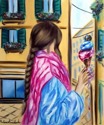 La fille au gelato, 2025 (huile sur toile)