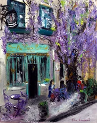 Le café violet à Paris France, 2022 (huile sur toile)