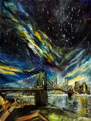 Sous les étoiles de New York, 2021 (huile sur toile)