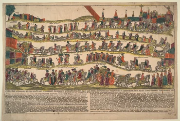 Représentation de la procession à Moscou de l