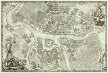 Carte de Pétersbourg Livre pour le 50e anniversaire de la fondation de Saint-Pétersbourg, 1753