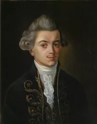 Portrait du fabuliste Ivan Khemnitser, 1745-1784, peinture russe du 19ème siècle