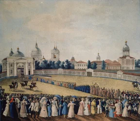 Visite du tsar Alexandre Ier au monastère Alexandre Nevski, 1821
