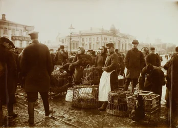Le marché aux oiseaux de la place Trubnaya à Moscou