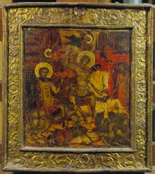 Icône représentant Saint Georges et Saint Démétrius, vers 1676