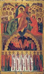 La Descente aux Enfers, avec des Saints Sélectionnés, fin du 15ème siècle