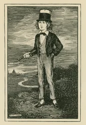 Portrait imaginaire de Charles Dickens en jeune garçon