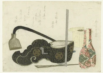 Flacons de saké et outils de charpentier