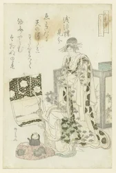 Femme accrochant un rouleau