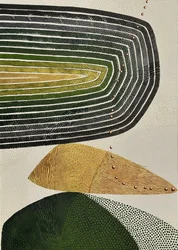 Formes abstraites dorées et vertes