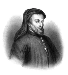 Geoffrey Chaucer, auteur, poète, philosophe, fonctionnaire et diplomate anglais du XIVe siècle.