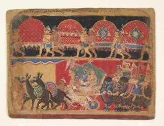Krishna et les jeunes filles Kshatriya se rendent à Dvaraka