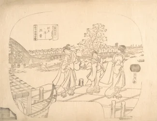 Épreuve de gravure sur bois pour éventail, XIXe siècle