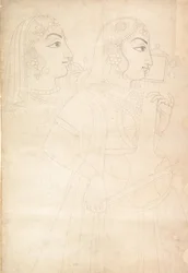 Chanteur et joueur de sarinda, vers 1800