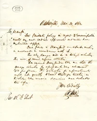 Lettre signée S.P. Chase, Washington, à W.G. Eliot, 31 mars 1862