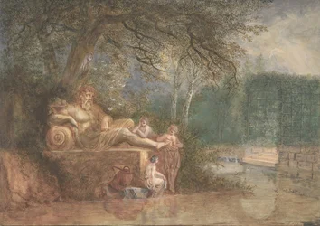 Un parc avec des figures près d