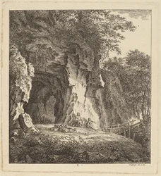Deux bergers dans un paysage rocheux, 1764
