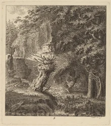 Paysage Boisé avec un Arbre Émondé
