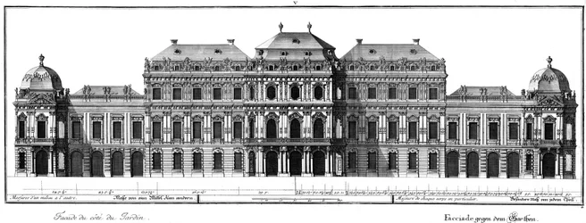 Élévation de la façade du jardin
