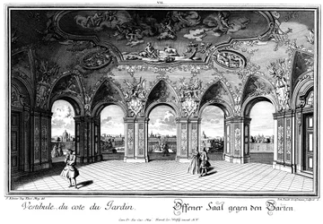 Vue de la Sala Terrena sur le jardin