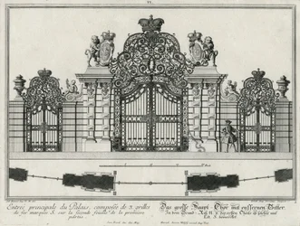 Plan et élévation de la porte d